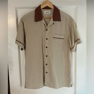 Taylor Stitch Linen Palmer camp collar short sleeve shirt, size M / 40